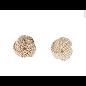 Silver Twist knot stud earring
